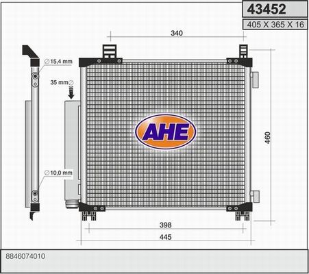 AHE Конденсатор, кондиционер 43452