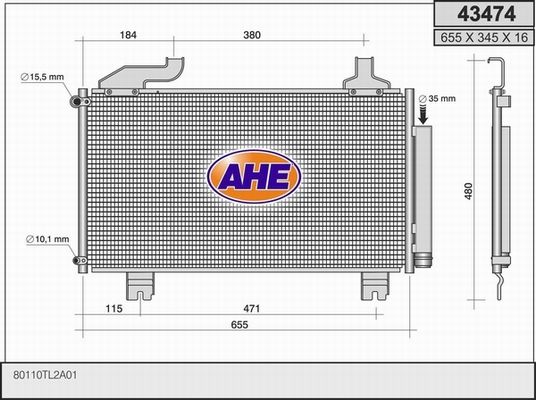 AHE Конденсатор, кондиционер 43474