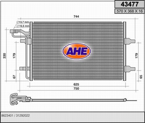 AHE Конденсатор, кондиционер 43477