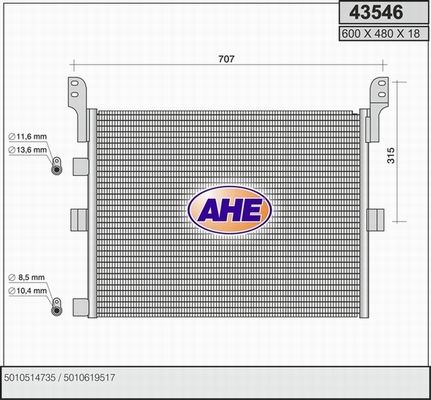 AHE Конденсатор, кондиционер 43546