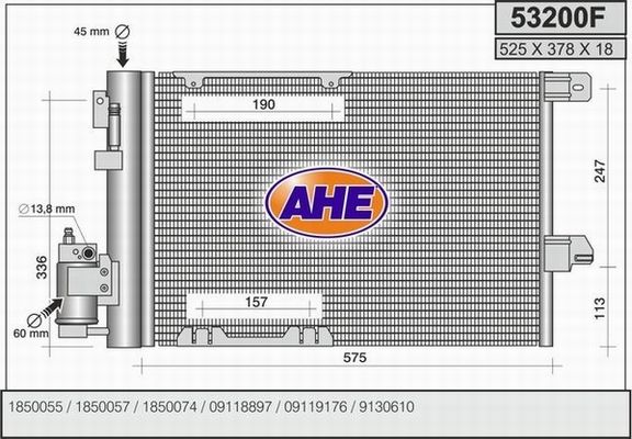 AHE Конденсатор, кондиционер 53200F