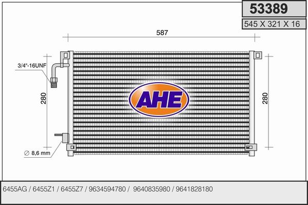 AHE Конденсатор, кондиционер 53389