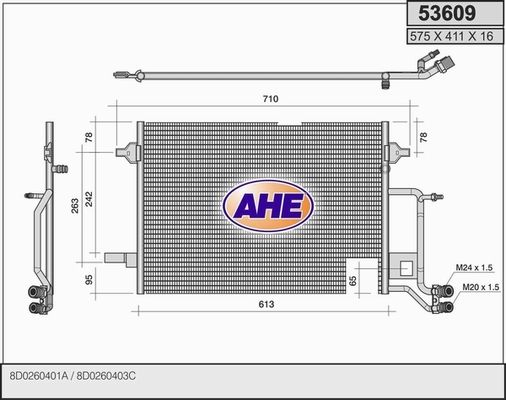 AHE Конденсатор, кондиционер 53609