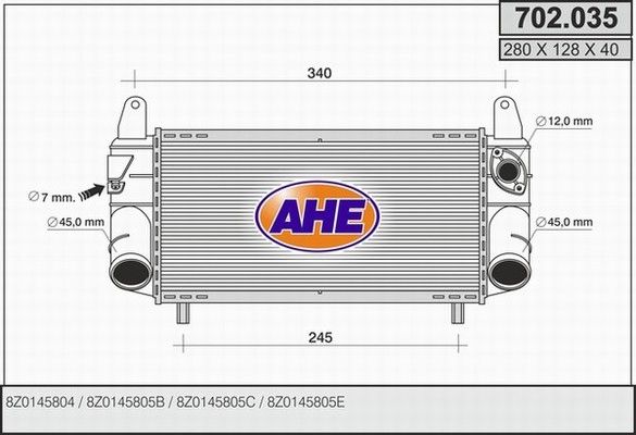 AHE Kompressoriõhu radiaator 702.035