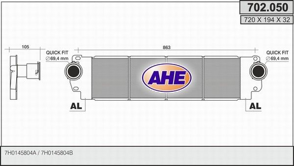 AHE Kompressoriõhu radiaator 702.050