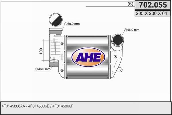 AHE Kompressoriõhu radiaator 702.055