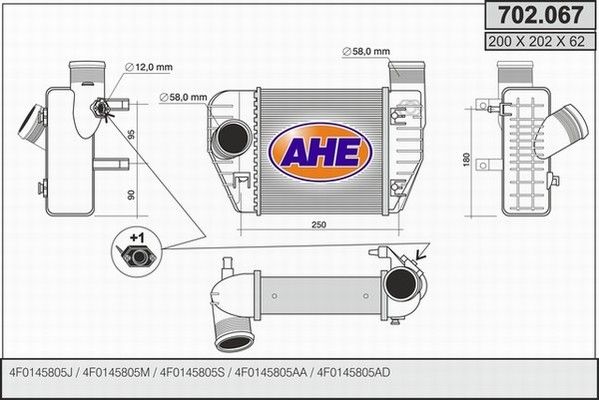 AHE Kompressoriõhu radiaator 702.067