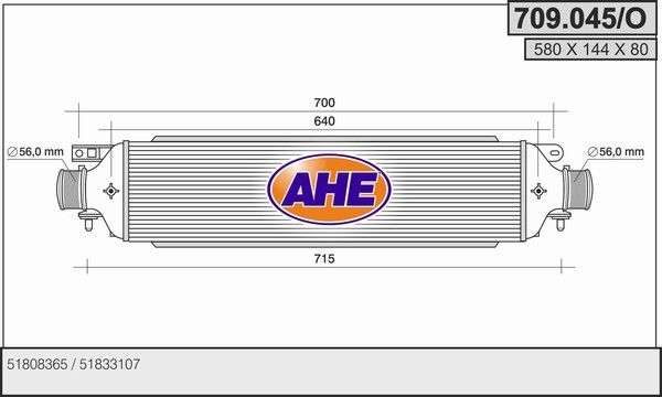 AHE Kompressoriõhu radiaator 709.045/O