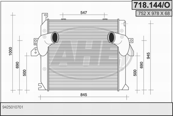 AHE Kompressoriõhu radiaator 718.144/O