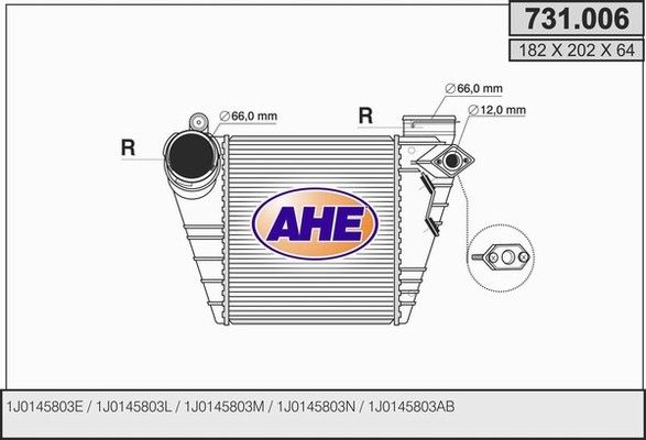 AHE Kompressoriõhu radiaator 731.006