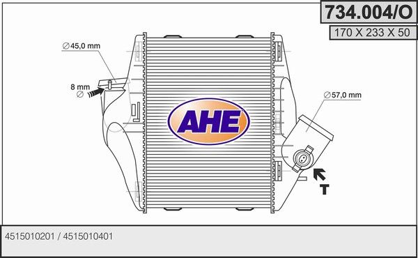 AHE Kompressoriõhu radiaator 734.004/O