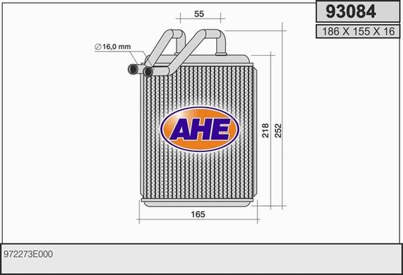 AHE Теплообменник, отопление салона 93084