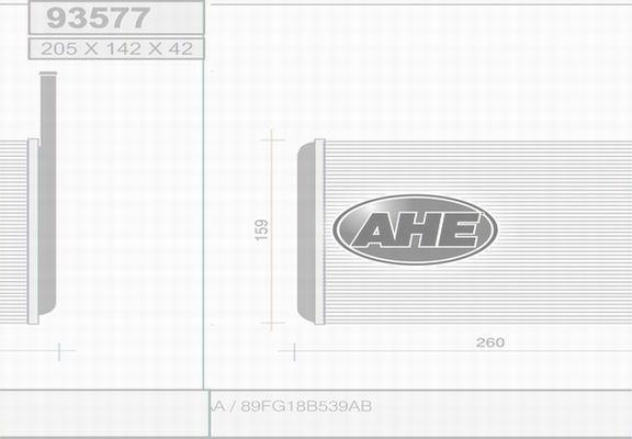 AHE Теплообменник, отопление салона 93577