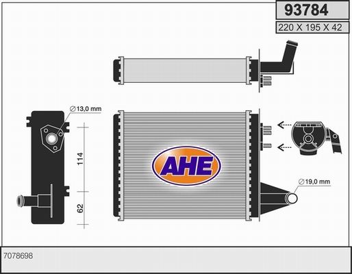 AHE Теплообменник, отопление салона 93784