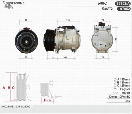 AHE Компрессор, кондиционер 98952/A