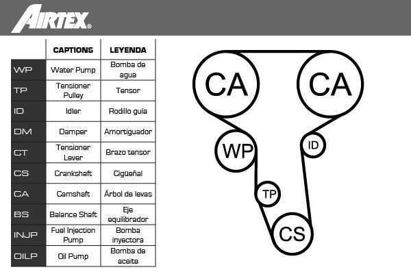 AIRTEX Водяной насос + комплект зубчатого ремня WPK-154501