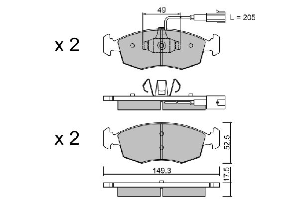 AISIN Piduriklotsi komplekt,ketaspidur BPFI-1007