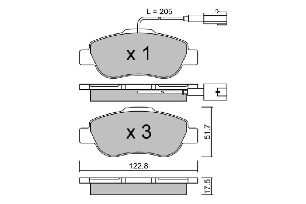 AISIN Комплект тормозных колодок, дисковый тормоз BPFI-1015