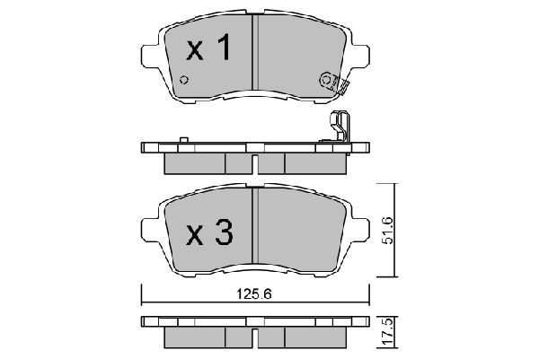 AISIN Piduriklotsi komplekt,ketaspidur BPFO-1002