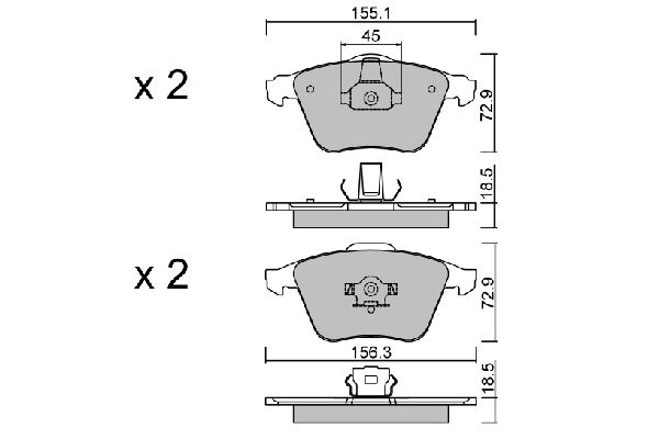 AISIN Комплект тормозных колодок, дисковый тормоз BPFO-1010