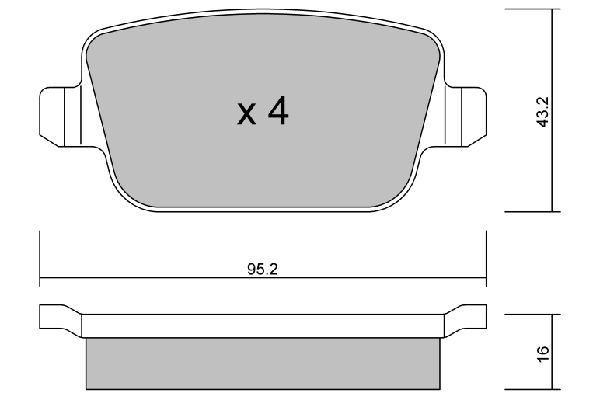 AISIN Piduriklotsi komplekt,ketaspidur BPFO-2001