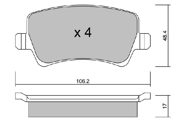 AISIN Piduriklotsi komplekt,ketaspidur BPFO-2002