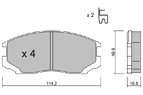 AISIN Комплект тормозных колодок, дисковый тормоз BPMI-1904