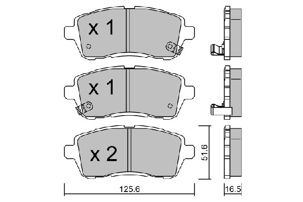 AISIN Комплект тормозных колодок, дисковый тормоз BPMZ-1002