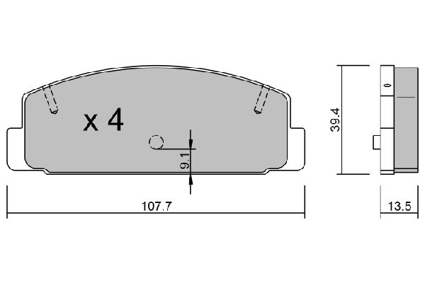 AISIN Piduriklotsi komplekt,ketaspidur BPMZ-2001