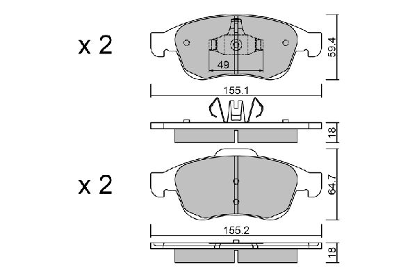 AISIN Комплект тормозных колодок, дисковый тормоз BPRE-1006