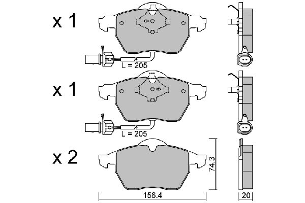AISIN Комплект тормозных колодок, дисковый тормоз BPVW-1010