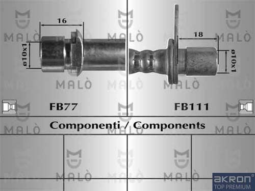 AKRON-MALÒ Тормозной шланг 80881