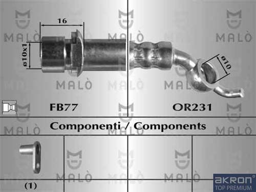 AKRON-MALÒ Тормозной шланг 80885