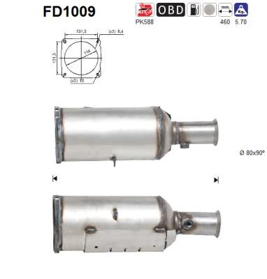 AS Сажевый / частичный фильтр, система выхлопа ОГ FD1009