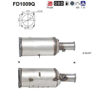 AS Сажевый / частичный фильтр, система выхлопа ОГ FD1009Q