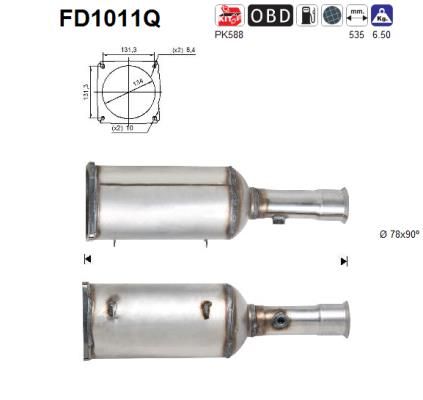 AS Сажевый / частичный фильтр, система выхлопа ОГ FD1011Q
