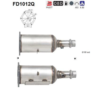 AS Сажевый / частичный фильтр, система выхлопа ОГ FD1012Q