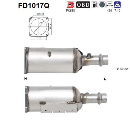 AS Сажевый / частичный фильтр, система выхлопа ОГ FD1017Q