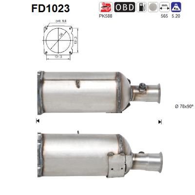 AS Tahma-/partikelfilter,väljalaskesüst. FD1023