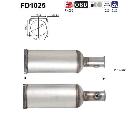 AS Tahma-/partikelfilter,väljalaskesüst. FD1025