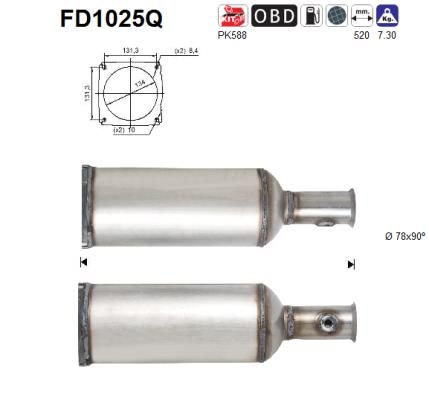 AS Сажевый / частичный фильтр, система выхлопа ОГ FD1025Q