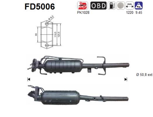 AS Сажевый / частичный фильтр, система выхлопа ОГ FD5006