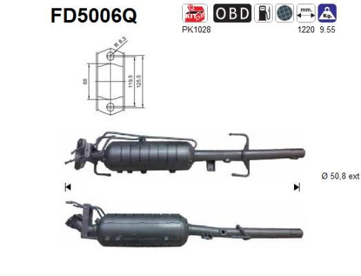 AS Сажевый / частичный фильтр, система выхлопа ОГ FD5006Q