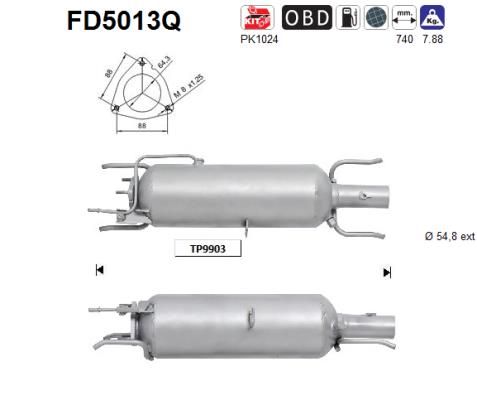 AS Сажевый / частичный фильтр, система выхлопа ОГ FD5013Q