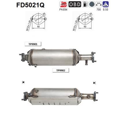 AS Сажевый / частичный фильтр, система выхлопа ОГ FD5021Q