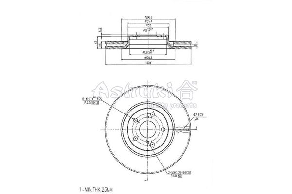 ASHUKI Тормозной диск 0990-0712