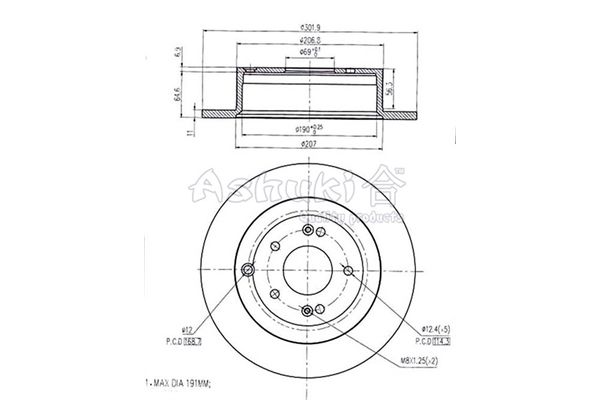 ASHUKI Тормозной диск 0993-3150