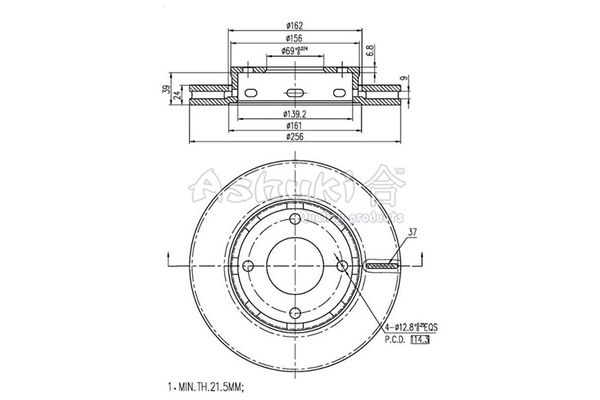 ASHUKI Тормозной диск C650-15