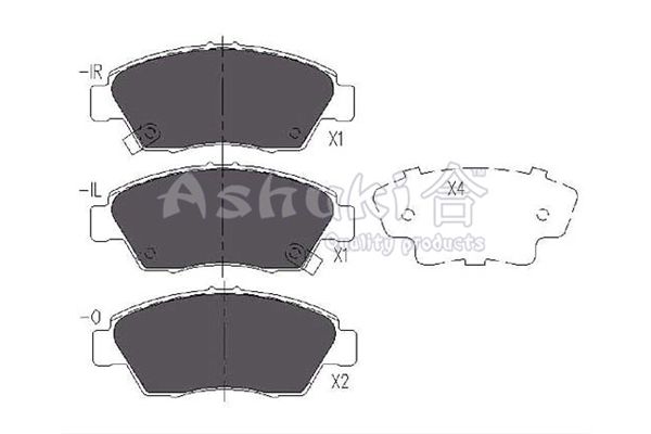 ASHUKI Комплект тормозных колодок, дисковый тормоз H025-35