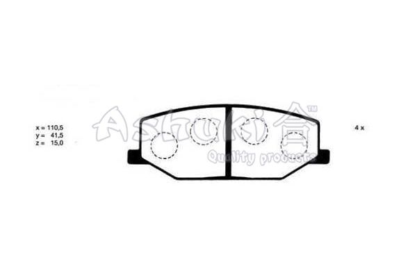 ASHUKI Комплект тормозных колодок, дисковый тормоз K012-07